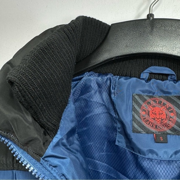 Men’s Black & Blue Colorblock Puffer Vest Zip Front Size Small - Picture 8 of 11